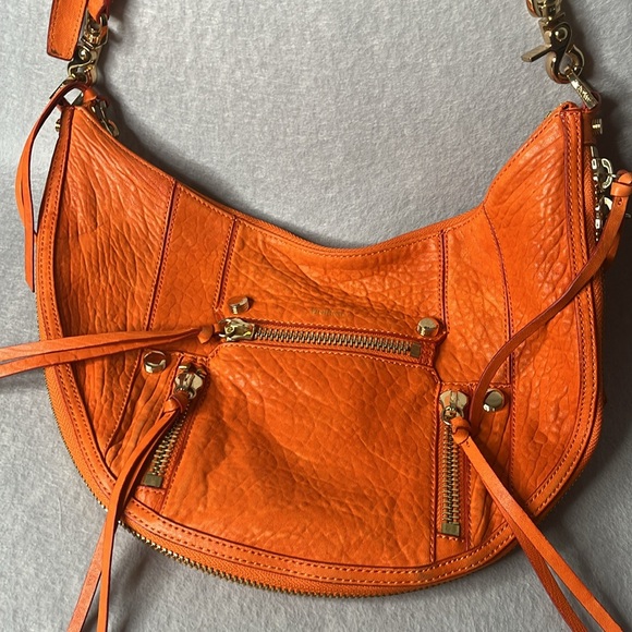 Orange Leather Shoulder Bag - Picture 5 of 9